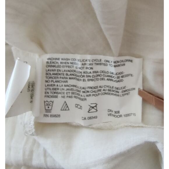 V.A.C. Lace Trim Peasant Blouse Bohemian Long Sleeve Top Cream Color Size XS - Picture 9 of 9